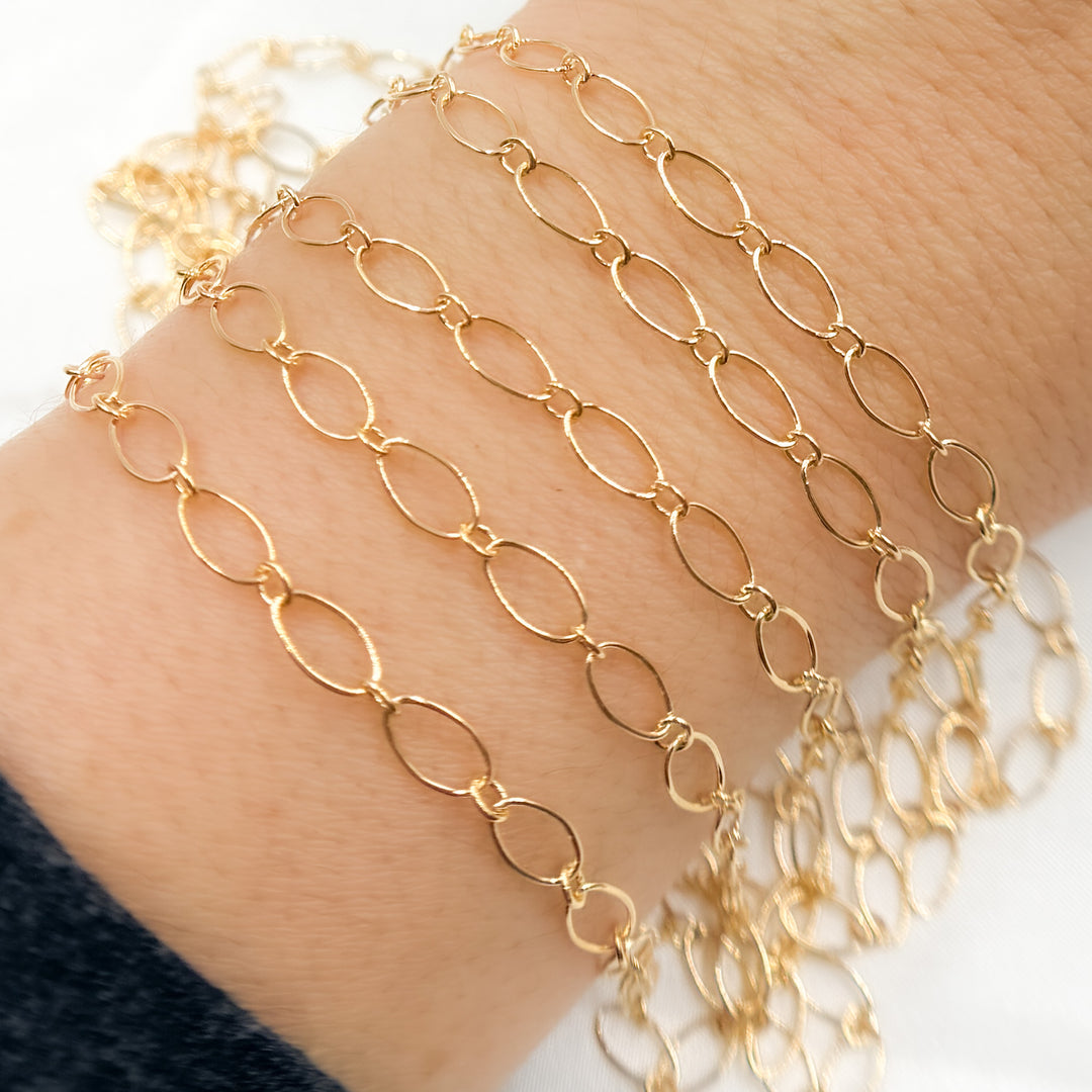 790GF. Gold-Filled Smooth Oval Long and Short Link Chain