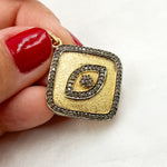 Load image into Gallery viewer, DP351. Diamond Sterling Silver Square Eye Pendant
