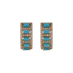 Load image into Gallery viewer, EHF57673TQ. 18K Solid Gold Diamond &amp; Turquoise Earring