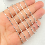 Load image into Gallery viewer, Sterling Silver Diamond Cut Bar Link Chain