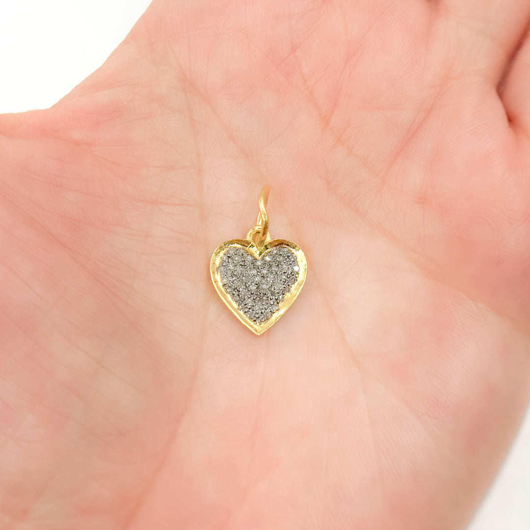 DC287. Diamond Sterling Silver Heart Charm