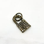 Load image into Gallery viewer, DC998. Diamond Sterling Silver Lock Charm
