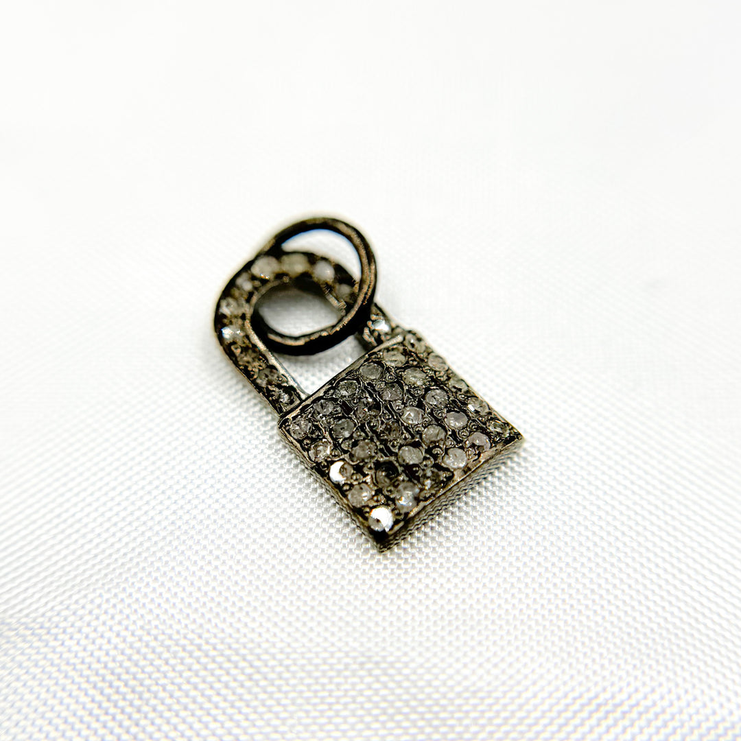 DC998. Diamond Sterling Silver Lock Charm