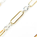 Load image into Gallery viewer, XM/2331/SP. 14k Gold Filled 1 Long &amp; 3 Sterling Silver Short Link Chain
