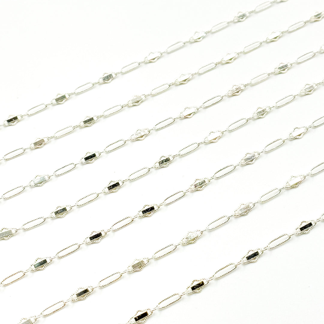 901BSS.Sterling Silver Fancy Twisted Oval Link Chain