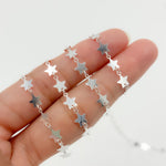 Load image into Gallery viewer, V312SS. 925 Sterling Silver Fancy Star-Link Chain