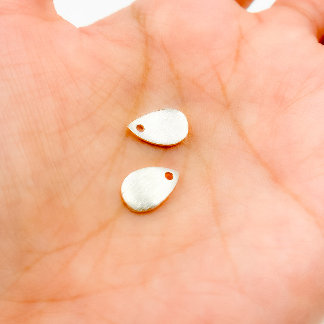 TD6SS. Sterling Silver Curved Tear Drop