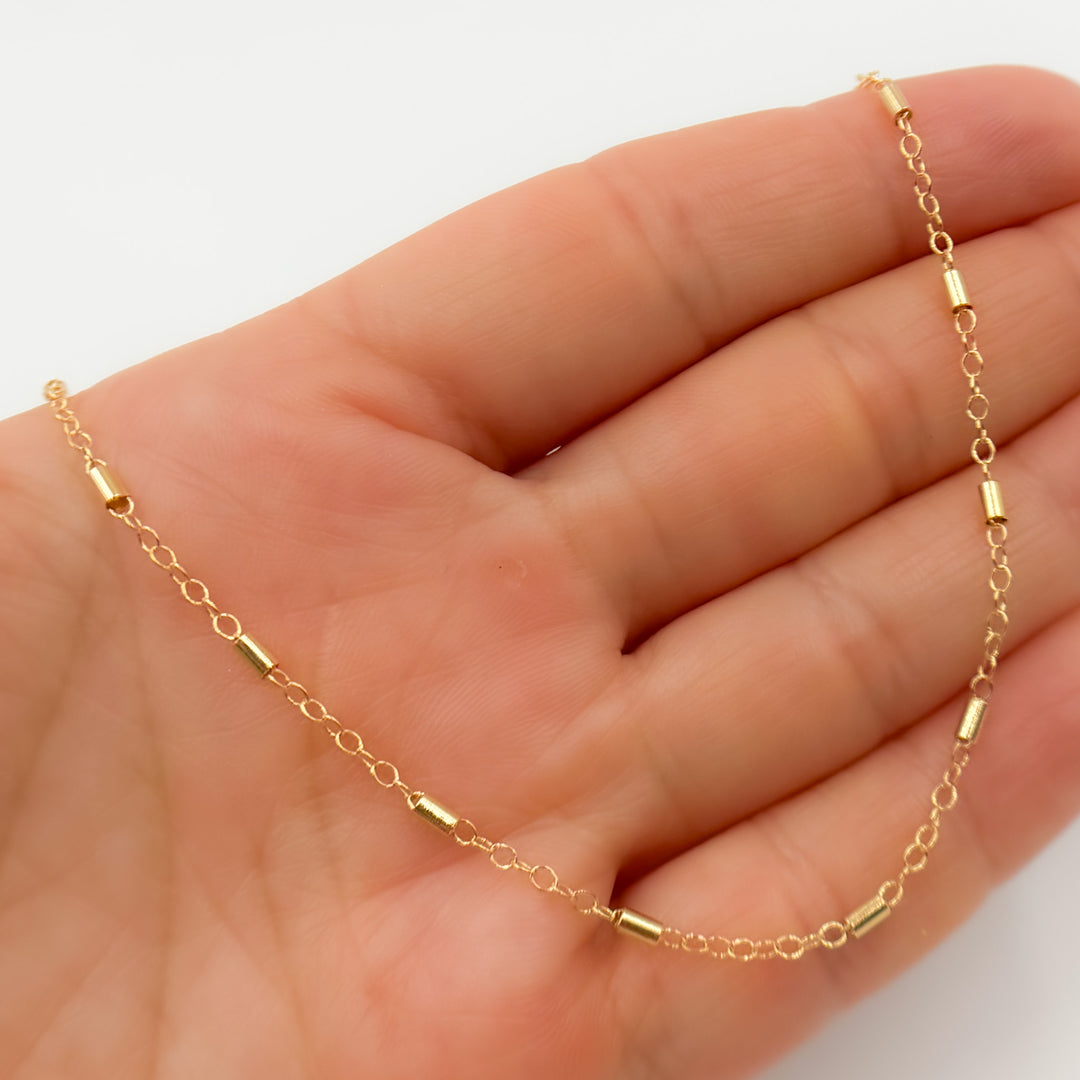 Buy 14K Solid Gold-Filled Satellite Tube Finish Necklace