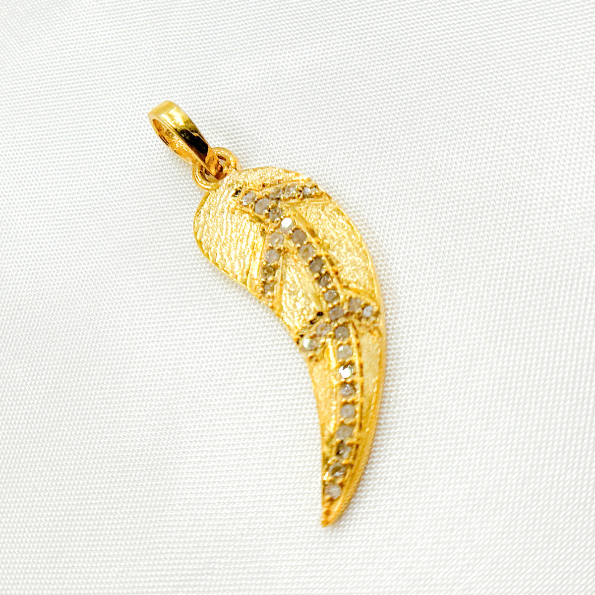 Diamond Silver Leaf Pendant