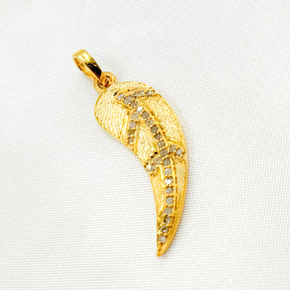 Diamond Silver Leaf Pendant