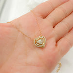 Load image into Gallery viewer, 14k Solid Gold Diamond Triple Heart Necklace. NFG71215
