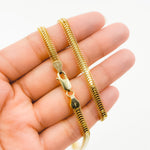 Load image into Gallery viewer, 390J02RUMBA. 14K Solid Gold Flat Snake Necklace