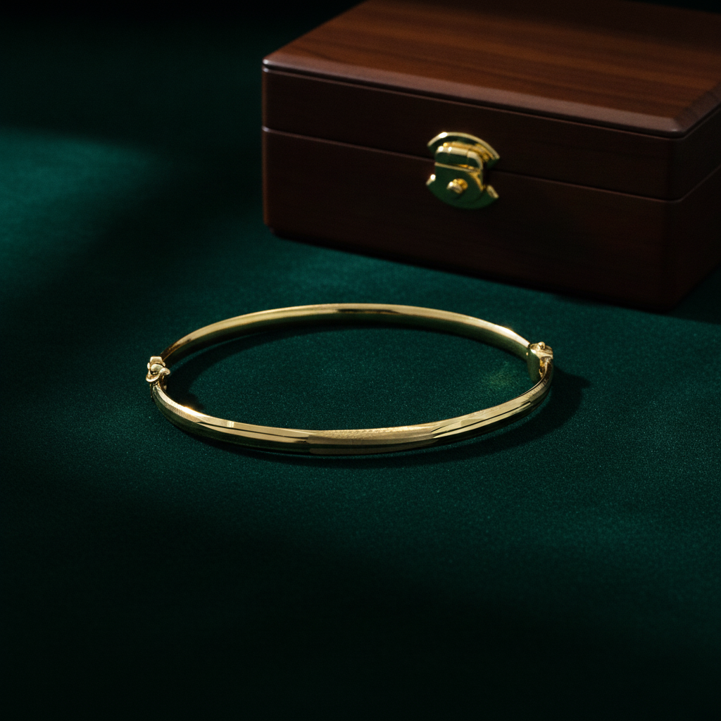 Bangle16. 14K Solid Gold Matte Textured Bangle