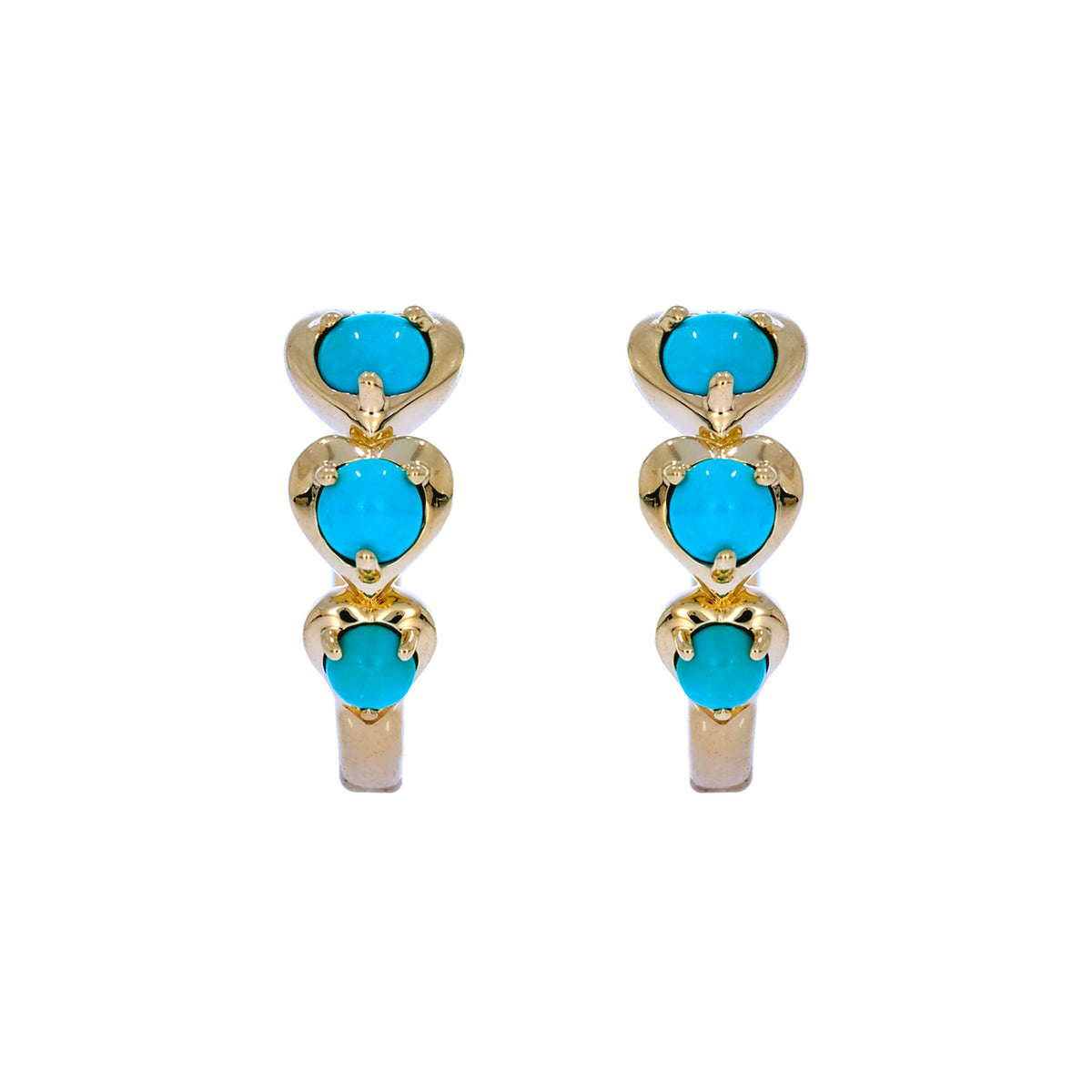 EHZ57588. 14K Solid Gold Fancy Gemstone Hoops