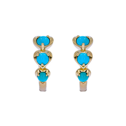 EHZ57588. 14K Solid Gold Fancy Gemstone Hoops