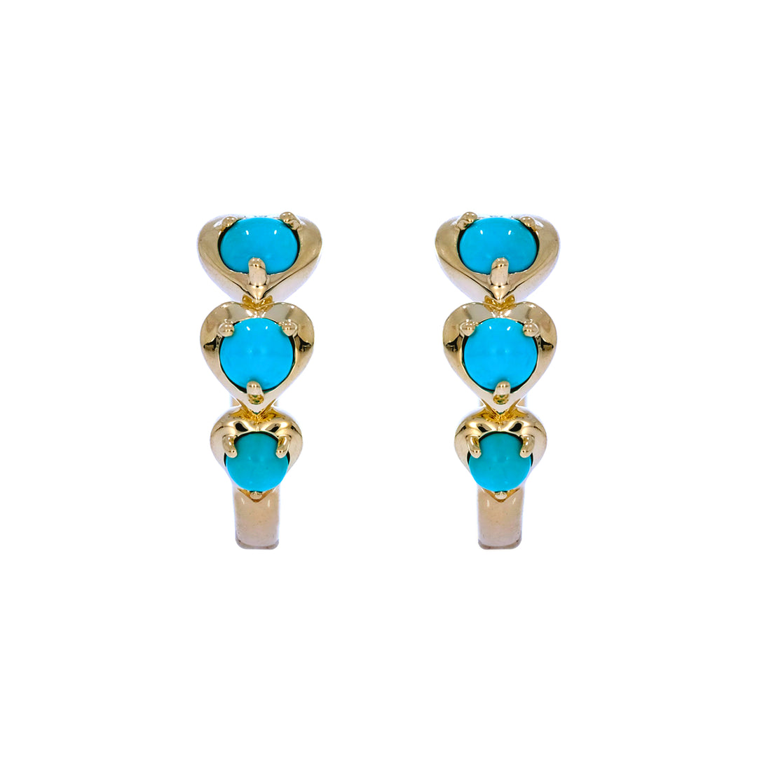 EHZ57588. 14K Solid Gold Fancy Gemstone Hoops