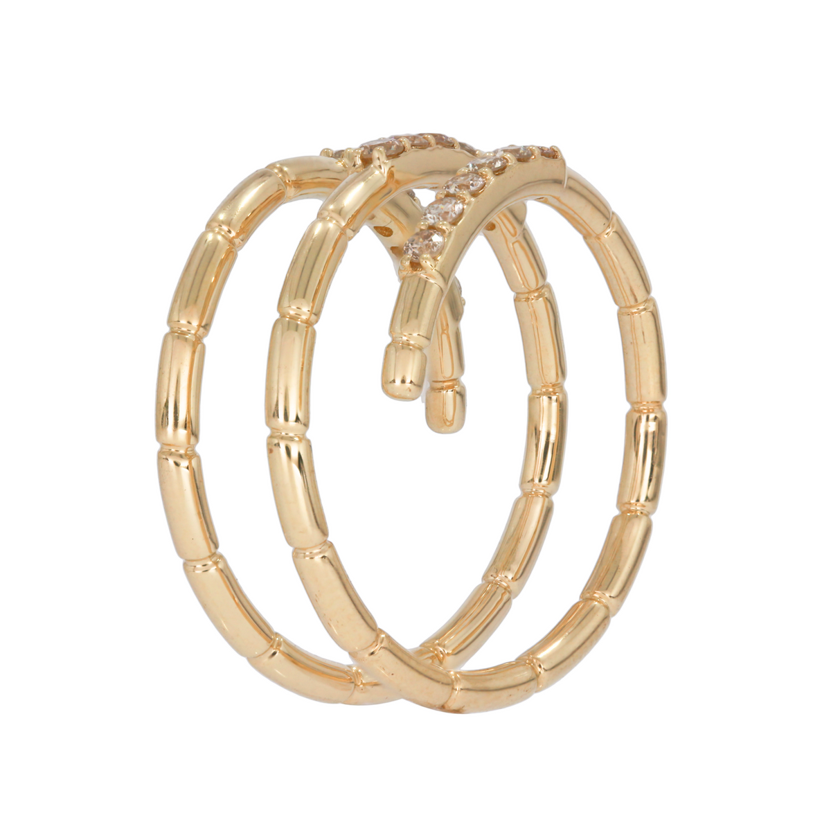 14K Solid Gold Three Rows Eternity Diamond Ring.
