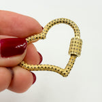 Load image into Gallery viewer, DC715. Diamond Sterling Silver Heart Carabiner Clasp
