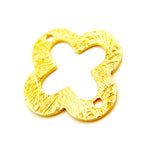 Load image into Gallery viewer, GPBS17. 15mm Gold-plated Sterling Silver Brushed Flower Connector
