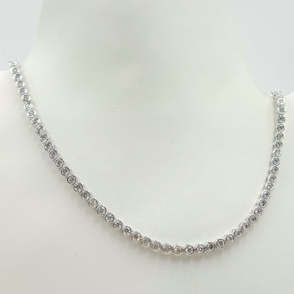 NFS70947. 14K Solid White Gold Diamond Necklace