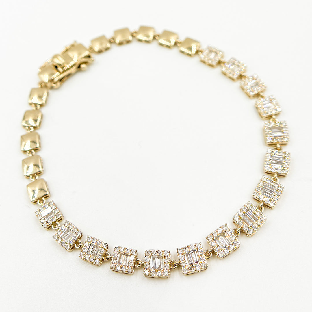 BFM60864. 14K Solid Yellow Gold Diamond Bracelet