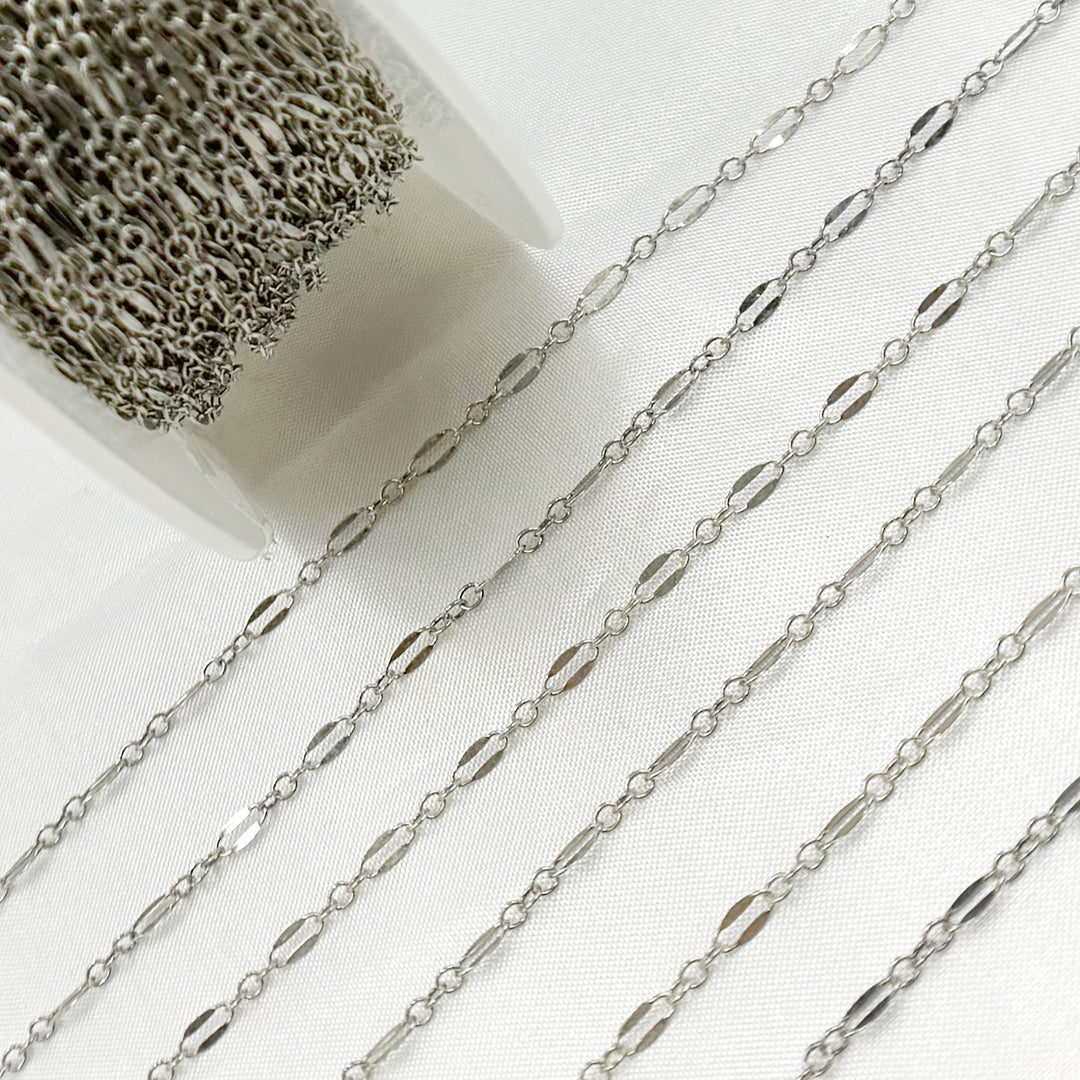 1175OX. Oxidized Sterling Silver Flat Marina Chain