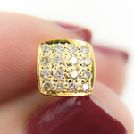 Load image into Gallery viewer, 14K Solid Gold and Diamonds Square Earrings. GDT13
