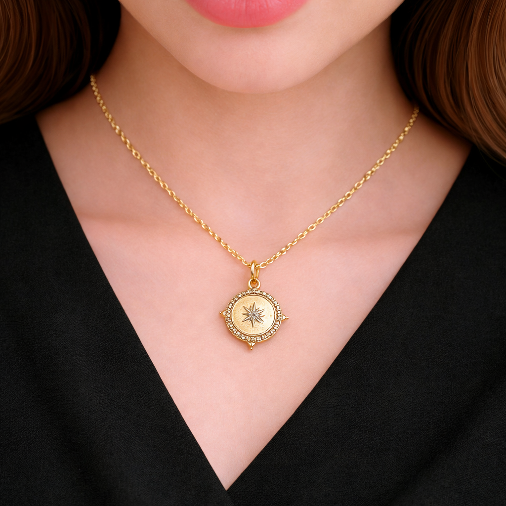 GDP177. 14K Solid Gold Diamond Star Charm