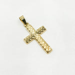 Load image into Gallery viewer, 14K Solid Gold Cross Charm with Diamond Cuts. GDP673
