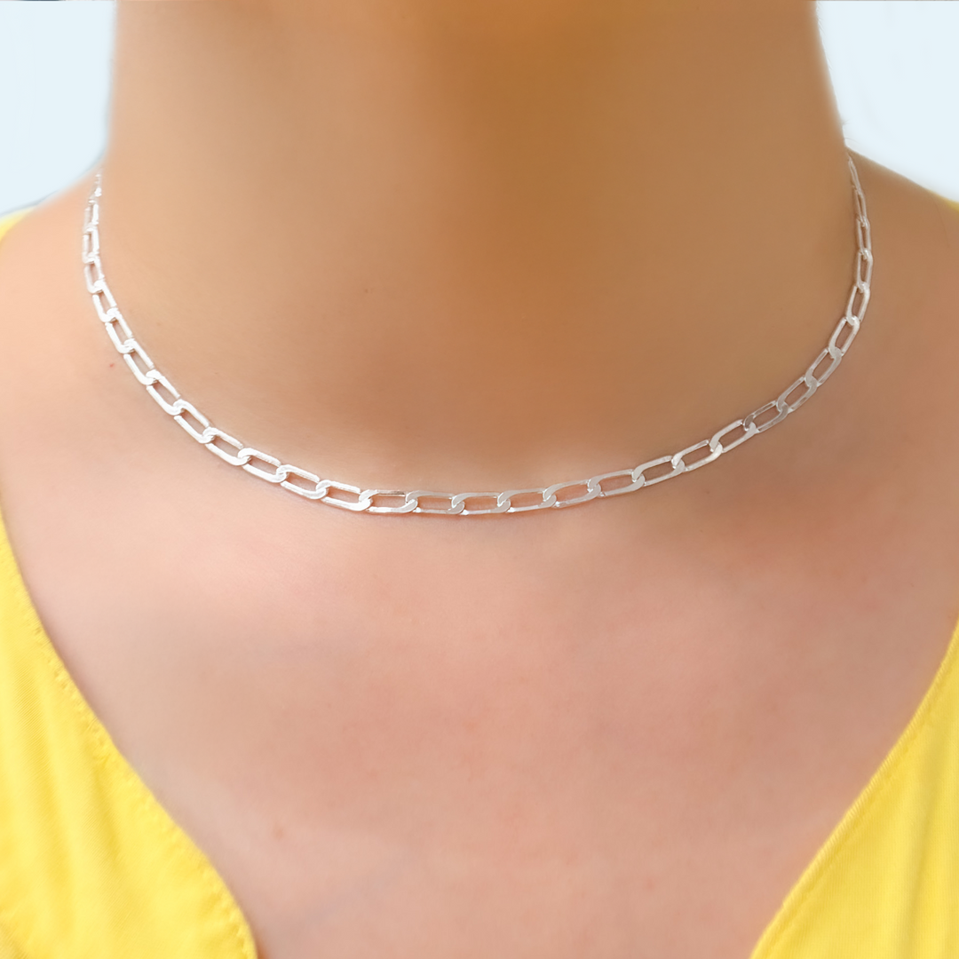 Buy Now Silver Flat Paperclip Necklace
