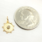 Load image into Gallery viewer, 14K Solid Gold Diamond Circle Charm. GDP424
