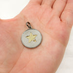 Load image into Gallery viewer, DP794. Diamond Sterling Silver Round Star Pendant
