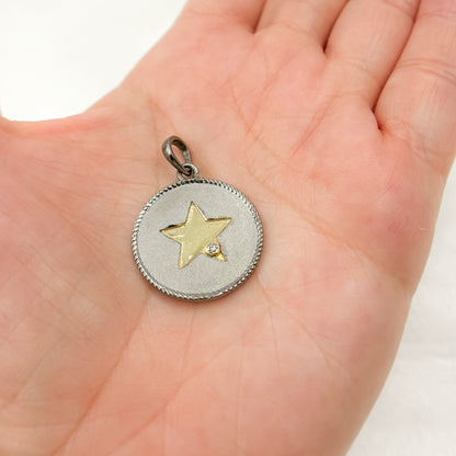 Sterling Silver Round Star Pendants