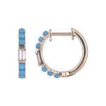 Load image into Gallery viewer, EHE57441. 14K Solid Gold Diamonds and Gemstone Hoops