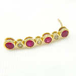 Load image into Gallery viewer, 14K Solid Gold Diamond &amp; Ruby Dangle Earrings. EFD52175RU
