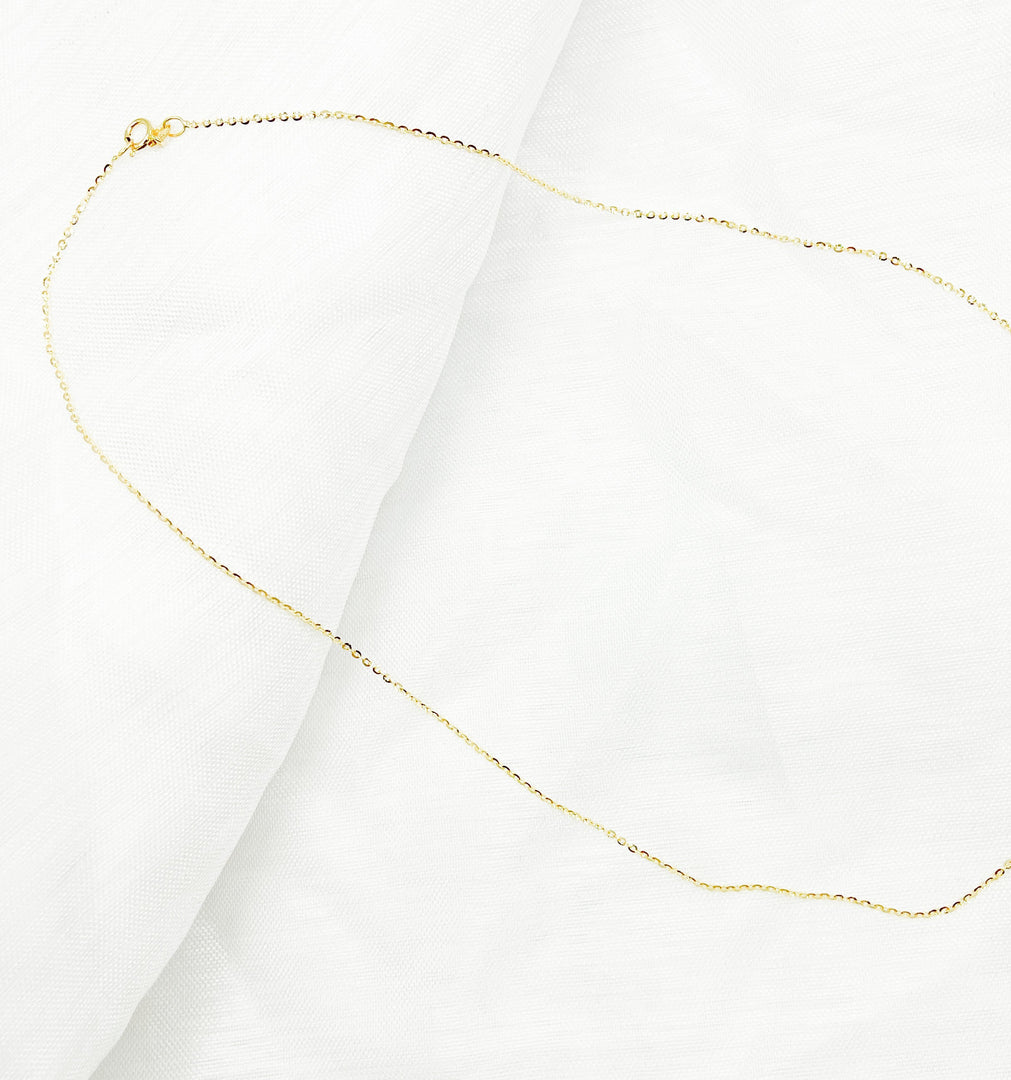 030R08BL4L024. 14K Solid Gold Flat Cable Chain