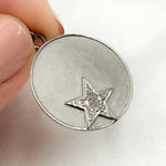 Load image into Gallery viewer, DP704. Diamond Sterling Silver Round Star Pendant
