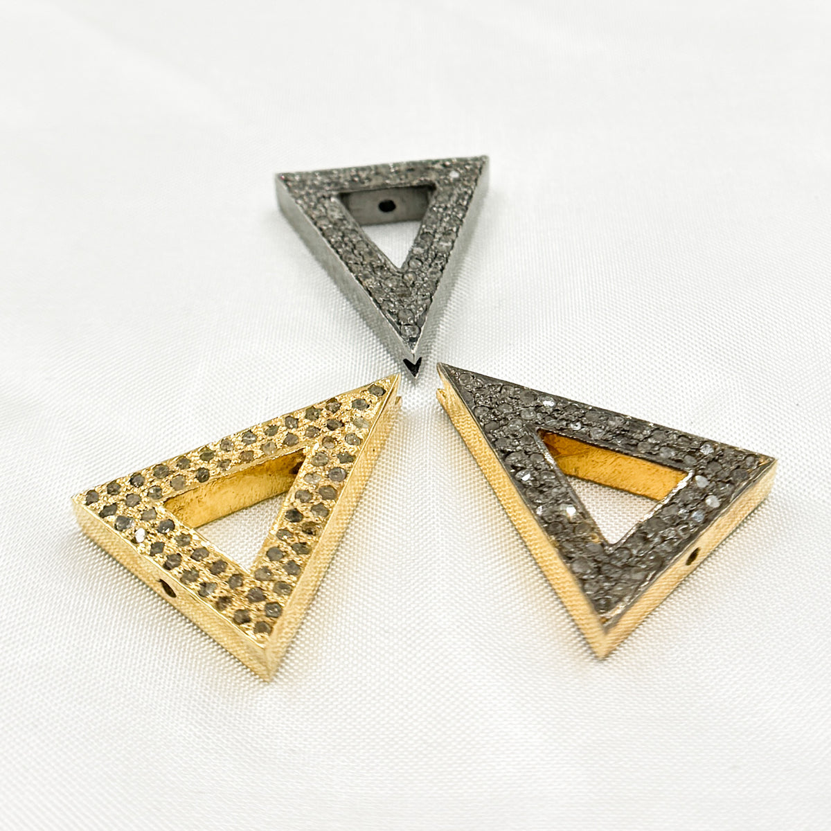 DC840. Diamond Sterling Silver Triangle Bead