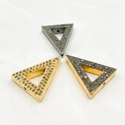 DC840. Diamond Sterling Silver Triangle Bead