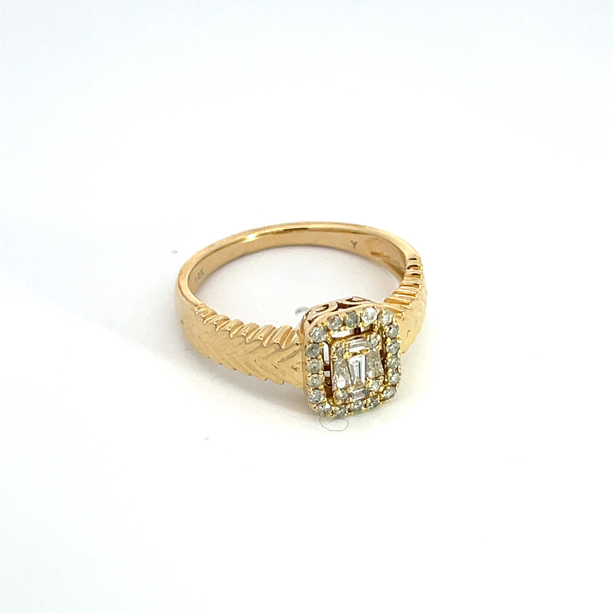 14k Solid Gold Diamond Statement Ring.