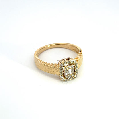 14k Solid Gold Diamond Statement Ring.