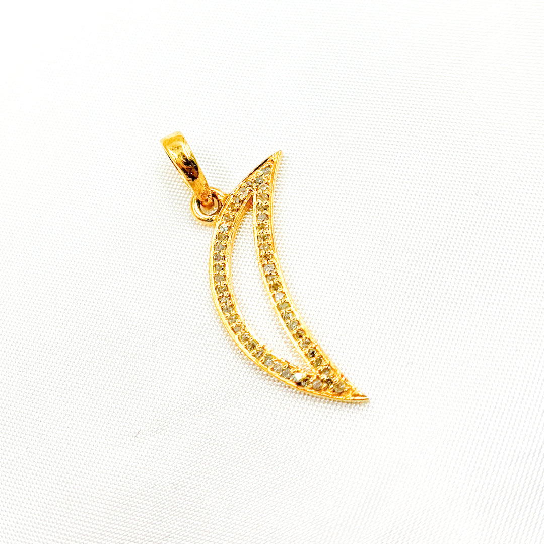 DC122. Diamond Sterling Silver Moon Pendant
