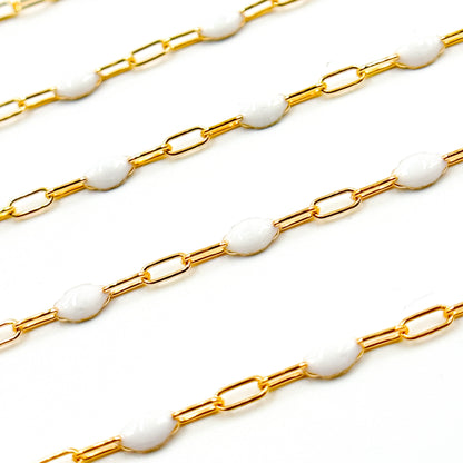 Buy Now  14k Gold Filled  White Color Enamel Satellite Cable Chain