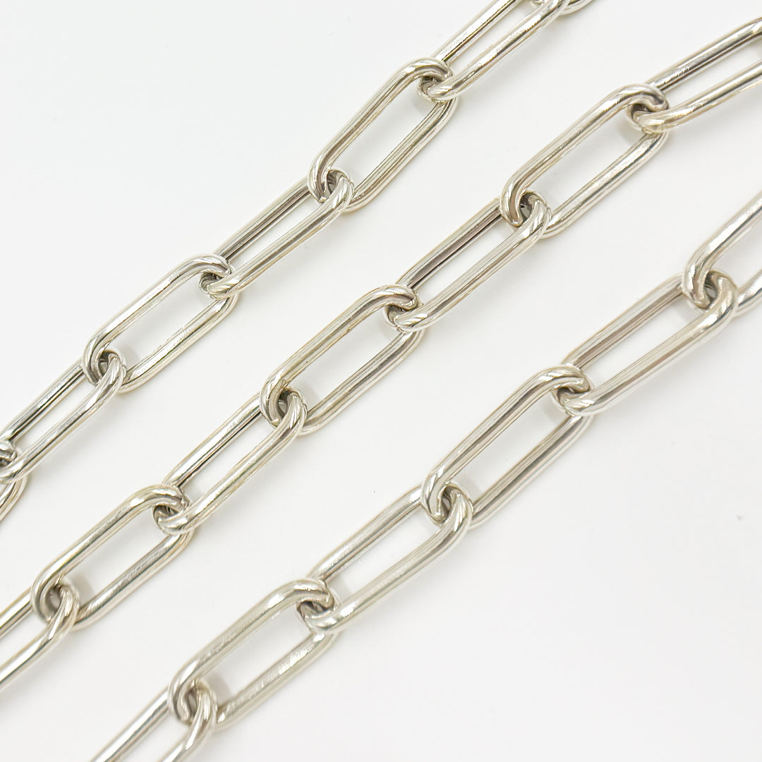 554MTSS. Sterling Silver Smooth Paperclip Chain
