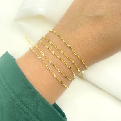 Buy Now 14K Solid Gold Singapore Chain