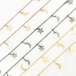Load image into Gallery viewer, 307SM. Star &amp; Moon Shapes Dangle Wire Chain
