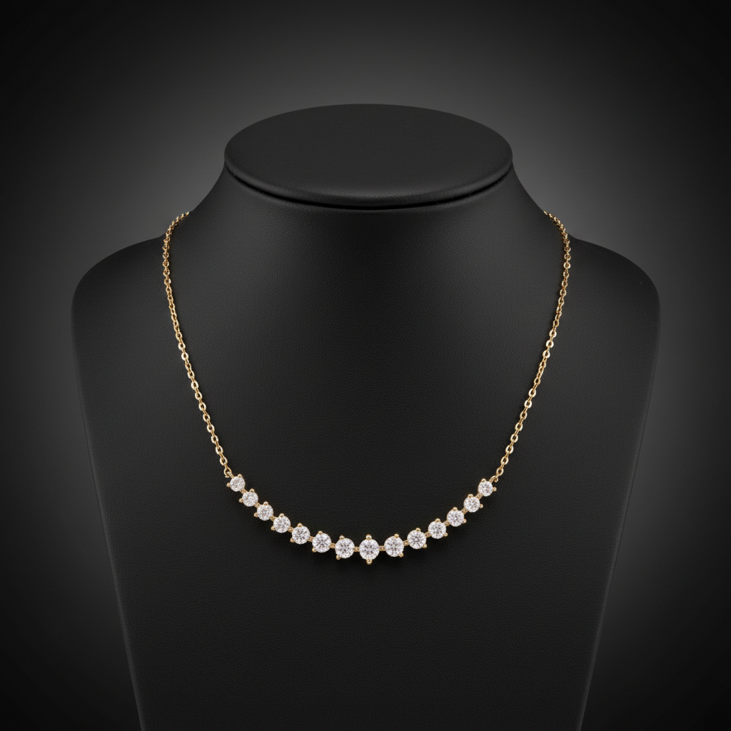 NFI72822. 14K Solid Gold Diamond Necklace