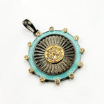 Load image into Gallery viewer, DP832A. Diamond Sterling Silver Enamel Maritime Round Pendant
