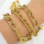 Load image into Gallery viewer, 549MTGP. Gold Plated 925 Sterling Silver Hollow Marina Link Chain
