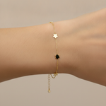 Load image into Gallery viewer, BRSET419/L. 14k Solid Yellow Gold Star Link Bracelet